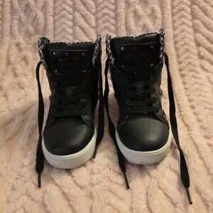 Pastry Black and White Quilted-Pattern High-Tops
